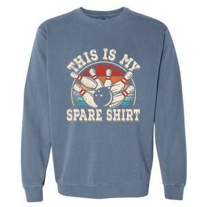 Funny Bowling Lover Bowler Retro This Is My Spare Garment-Dyed Sweatshirt