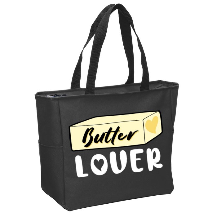 Funny Butter Lover Matching Group Zip Tote Bag
