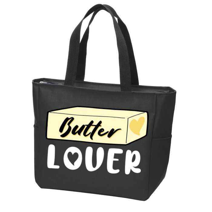 Funny Butter Lover Matching Group Zip Tote Bag