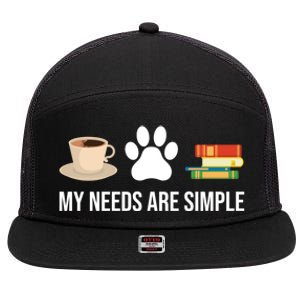 Funny Book Lover Coffee Dog Book Gift 7 Panel Mesh Trucker Snapback Hat