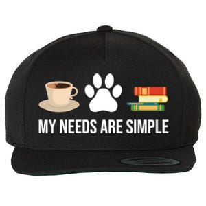 Funny Book Lover Coffee Dog Book Gift Wool Snapback Cap