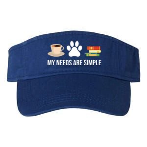 Funny Book Lover Coffee Dog Book Gift Valucap Bio-Washed Visor