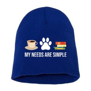 Funny Book Lover Coffee Dog Book Gift Short Acrylic Beanie