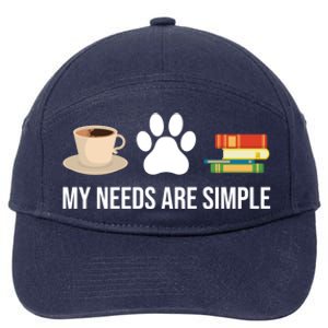 Funny Book Lover Coffee Dog Book Gift 7-Panel Snapback Hat