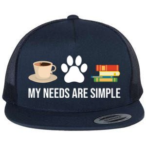 Funny Book Lover Coffee Dog Book Gift Flat Bill Trucker Hat