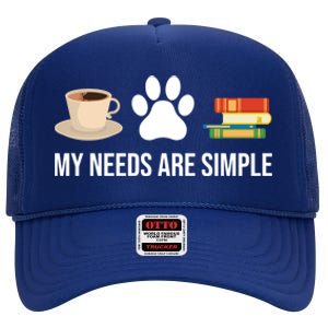 Funny Book Lover Coffee Dog Book Gift High Crown Mesh Back Trucker Hat