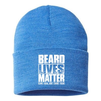 Funny Beard Lives Matter Dont Shave Dad Father Meaningful Gift Sustainable Knit Beanie