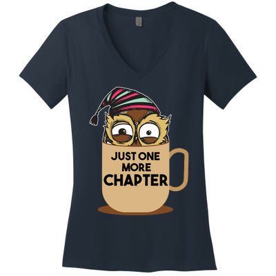 Funny Book Lover Gift | Just One More Chapter Women's V-Neck T-Shirt