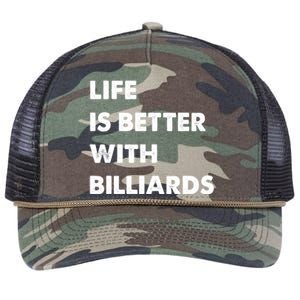 Funny Billiards Life Is Better With Billiards Gift Retro Rope Trucker Hat Cap