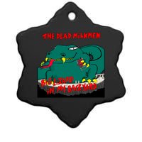 Funny Big Lizard In Backyard New Vector Design Ceramic Star Ornament