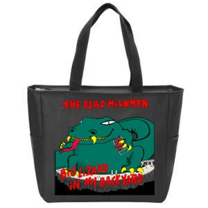 Funny Big Lizard In Backyard New Vector Design Zip Tote Bag