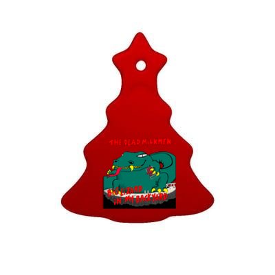 Funny Big Lizard In Backyard New Vector Design Ceramic Tree Ornament