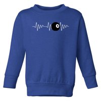 Funny Billiards Lover Heartbeat Ekg Gift Toddler Sweatshirt