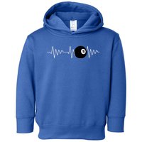 Funny Billiards Lover Heartbeat Ekg Gift Toddler Hoodie