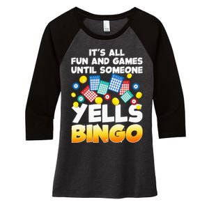 Funny Bingo Lover Design For Men Women Bingo Gambling Player Women's Tri-Blend 3/4-Sleeve Raglan Shirt