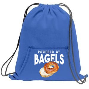 Funny Bagel Lover Funny Gift Powered By Bagels Gift Sweatshirt Cinch Pack Bag