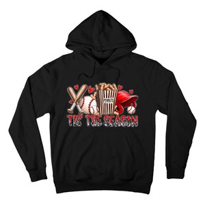 Funny Baseball Lover Tis The Season Baseball Mom Game Day Hoodie