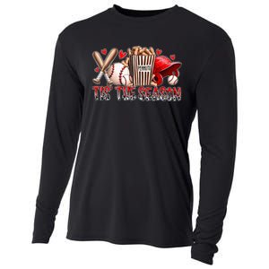 Funny Baseball Lover Tis The Season Baseball Mom Game Day Cooling Performance Long Sleeve Crew