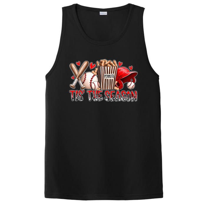 Funny Baseball Lover Tis The Season Baseball Mom Game Day PosiCharge Competitor Tank