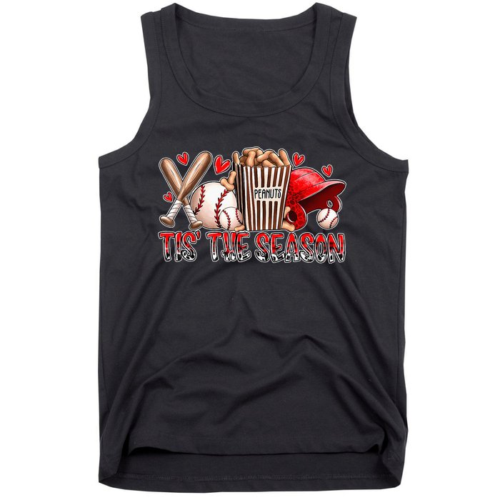 Funny Baseball Lover Tis The Season Baseball Mom Game Day Tank Top