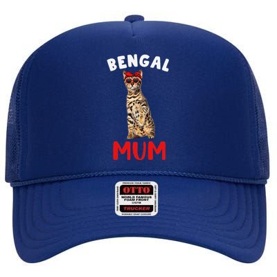 Funny Bengal Mum Mummy Bengal Cat Lover Owner Funny Kitty Kitten High Crown Mesh Back Trucker Hat