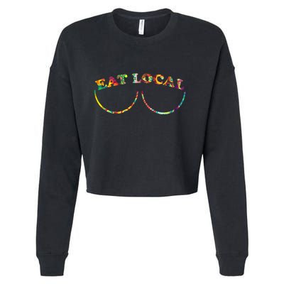 Funny Breastfeeding Meme Mom Eat Local Cropped Pullover Crew