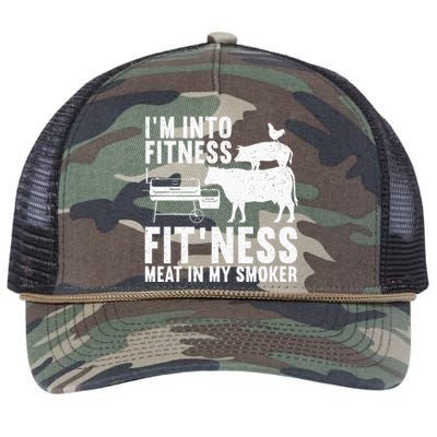 Funny Bbq Meat Smoking Griller Art Retro Rope Trucker Hat Cap