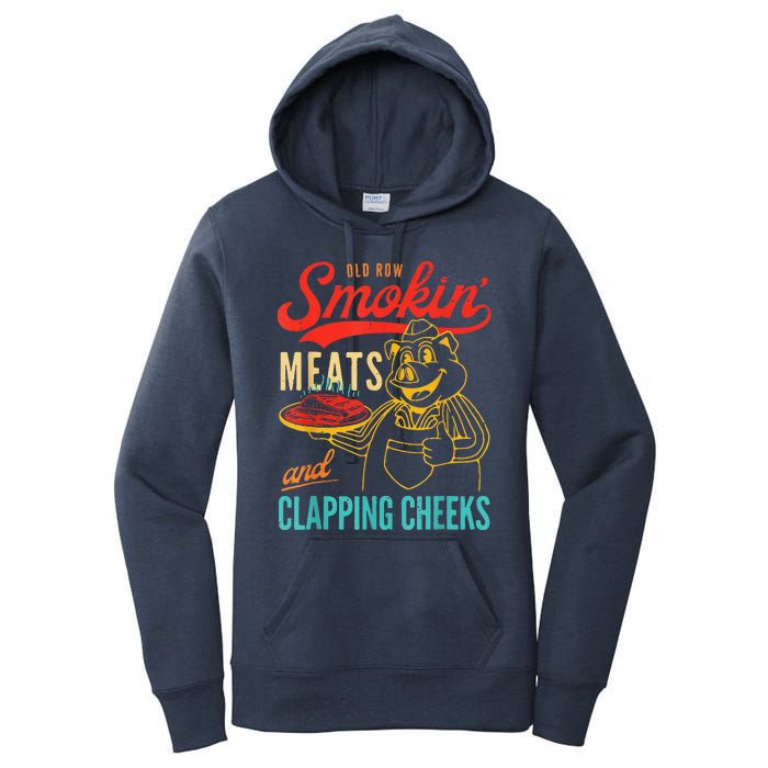 Funny Bbq Meat Groovy Smoking Meats And Clapping Cheeks Women's Pullover Hoodie