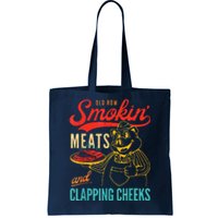 Funny Bbq Meat Groovy Smoking Meats And Clapping Cheeks Tote Bag