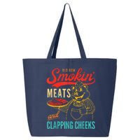 Funny Bbq Meat Groovy Smoking Meats And Clapping Cheeks 25L Jumbo Tote