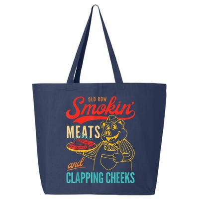 Funny Bbq Meat Groovy Smoking Meats And Clapping Cheeks 25L Jumbo Tote