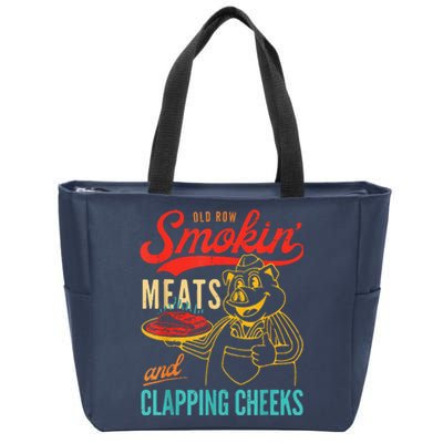 Funny Bbq Meat Groovy Smoking Meats And Clapping Cheeks Zip Tote Bag