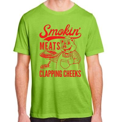 Funny Bbq Meat Groovy Smoking Meats And Clapping Cheeks Adult ChromaSoft Performance T-Shirt