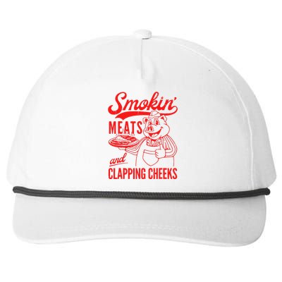 Funny Bbq Meat Groovy Smoking Meats And Clapping Cheeks Snapback Five-Panel Rope Hat