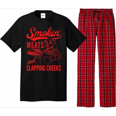 Funny Bbq Meat Groovy Smoking Meats And Clapping Cheeks Pajama Set