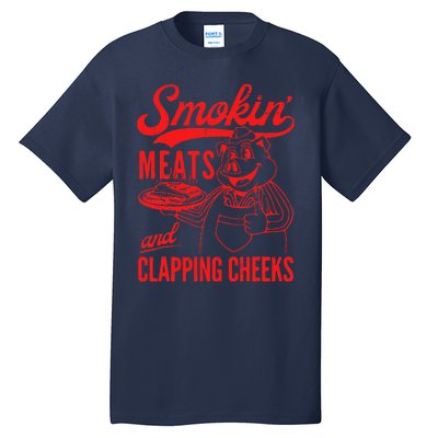 Funny Bbq Meat Groovy Smoking Meats And Clapping Cheeks Tall T-Shirt