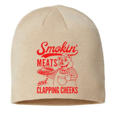 Funny Bbq Meat Groovy Smoking Meats And Clapping Cheeks Sustainable Beanie