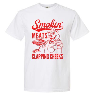 Funny Bbq Meat Groovy Smoking Meats And Clapping Cheeks Garment-Dyed Heavyweight T-Shirt