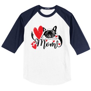 French Bulldog Mom Cute Valentine’S Day For Dog Lovers Meaningful Gift Baseball Sleeve Shirt