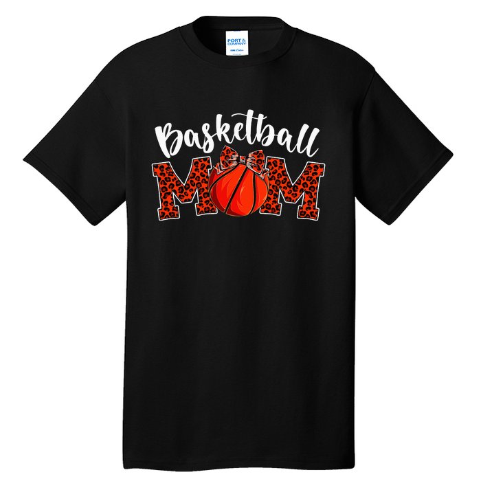 Funny Basketball Mom Leopard Mother's Day Tall T-Shirt