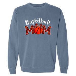 Funny Basketball Mom Leopard Mother's Day Garment-Dyed Sweatshirt