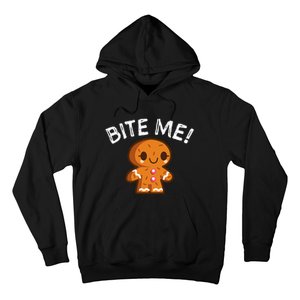 Funny Bite Me Gingerbread Man Hoodie