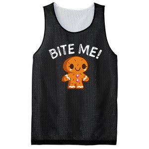 Funny Bite Me Gingerbread Man Mesh Reversible Basketball Jersey Tank