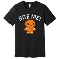 Funny Bite Me Gingerbread Man Premium T-Shirt