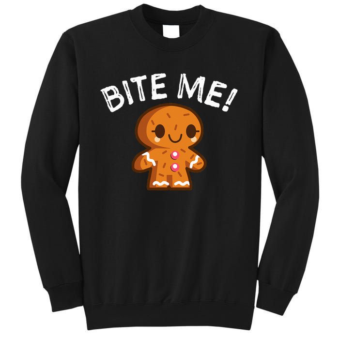 Funny Bite Me Gingerbread Man Tall Sweatshirt