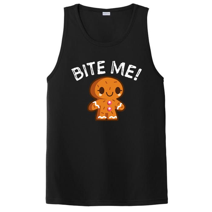 Funny Bite Me Gingerbread Man PosiCharge Competitor Tank