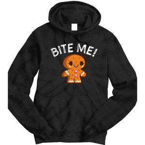 Funny Bite Me Gingerbread Man Tie Dye Hoodie