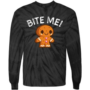 Funny Bite Me Gingerbread Man Tie-Dye Long Sleeve Shirt