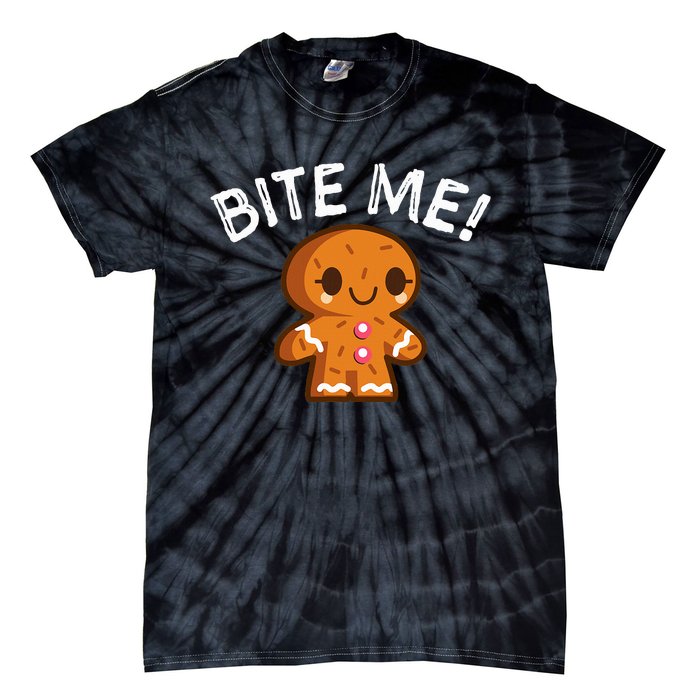 Funny Bite Me Gingerbread Man Tie-Dye T-Shirt