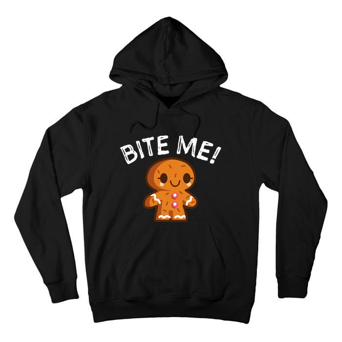 Funny Bite Me Gingerbread Man Tall Hoodie